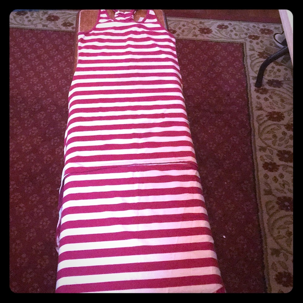Striped high low sundress